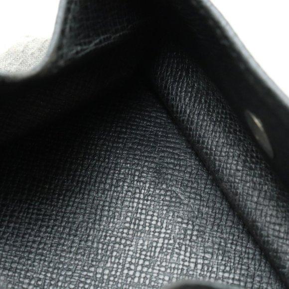 LOUIS VUITTON Taiga Porto Monnaie Boite Coin Case Leather Calf Ardoise Black ... - Picture 6 of 8